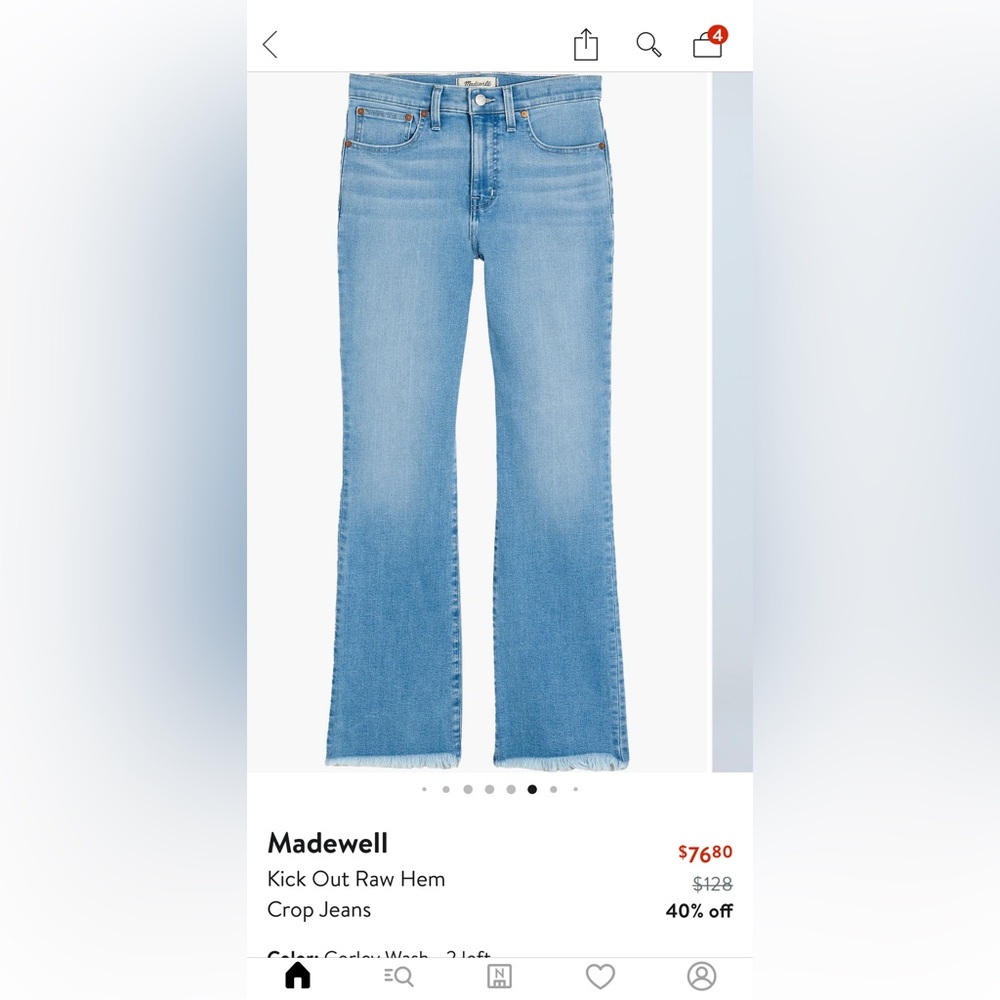 Madewell Kick Out Jeans Size 26